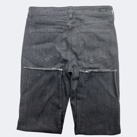 Liverpool Jeans Women 8 Black Beaded Embellishment Raw Hem Kennedy Crop Straight - Picture 4 of 11